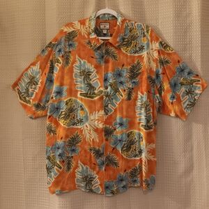 Bugle Boy Authentic vintage Hawaiian print mens shirt.